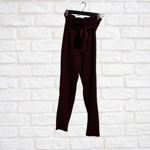 US S | SHEIN BURGUNDY HIGH WASTED PANTS